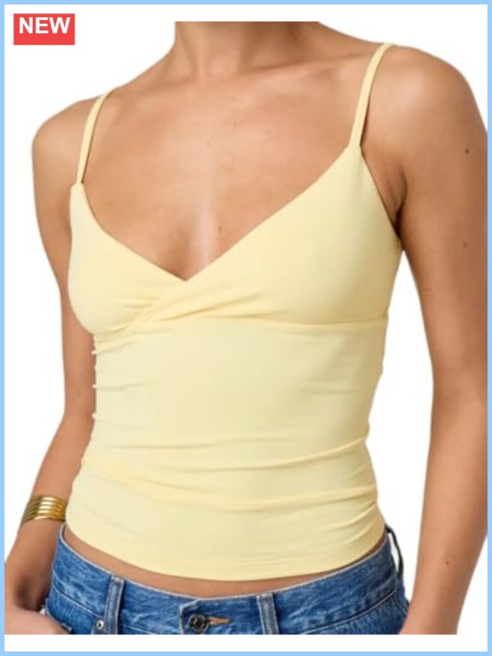 Y2K V-Neck Spaghetti Strap Slim Fit Tank Top Cami Summer Going Out Top